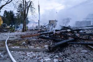 Flammen im "Freizeit-Land Geiselwind" in Bayern