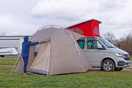 Vorzelte Test Vaude Drive Van Aufbau f