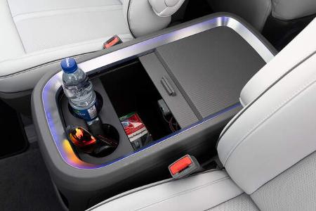 Hyundai Staria, Dauertest-Tagebuch, Mittelkonsole, Ablagen