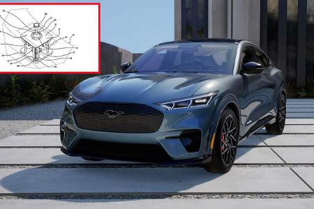Ford Mustang Mach-E Performance Vapor Blue Fake-Gangschaltung Getriebe eingeklinkt Ford Mustang Mach-E Performance Vapor Blue Fake-Gangschaltung Getriebe eingeklinkt