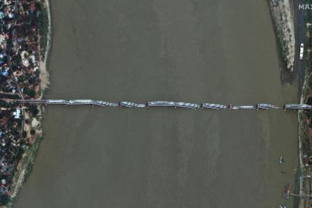 Das Erdbeben in Myanmar richtete schwere Schäden an Infrastruktur - wie etwa an Brücken - an.