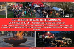Osterfeuer der Einheit Bruckhausen am 20. April 2025