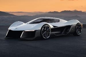 Elektro-Corvette-Ausblick mit Split-Window vorn