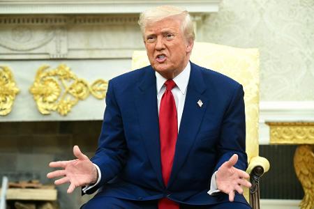 Die Zölle bleiben, sagt US-Präsident Trump. Die Zölle bleiben, sagt US-Präsident Trump.