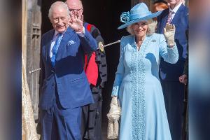 König Charles und Camilla gut gelaunt beim Ostergottesdienst