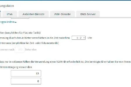 Um Verbindung zum Internet zu erhalten, verlangen manche Provider auch die Eingabe der VLAN-ID. Wenn Du eine Fritz!Box verwendest, kannst Du diese im Menü „Internetzugang“ eingeben.