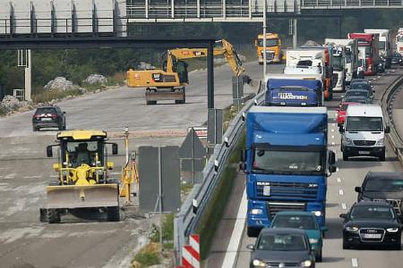 Straßenbau, Baustelle, Autobahn