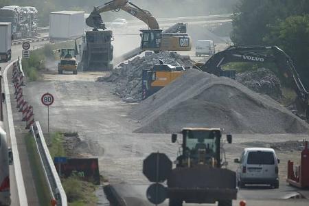 Straßenbau, Baustelle, Autobahn