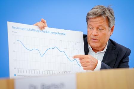 Der geschäftsführende Wirtschaftsminister Robert Habeck (Grüne) erwartet für 2025 nur eine Stagnation der deutschen Wirtschaft. (Archivbild)