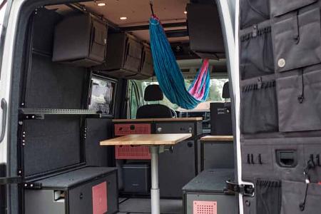 Campervan, Selbstausbau, Innenaufnahme Campervan, Selbstausbau, Innenaufnahme