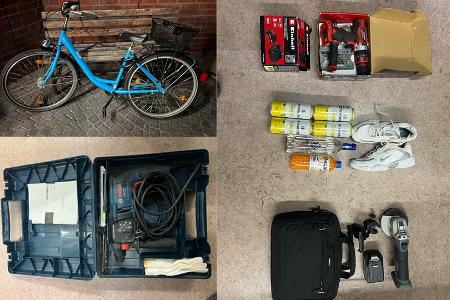 Fotos: Polizei Münster. Die Fotos zeigen das entwendete Fahrrad und die entwendeten Gegenstände. Veröffentlichung mit dieser Mitteilung honorarfrei. Fotos: Polizei Münster. Die Fotos zeigen das entwendete Fahrrad und die entwendeten Gegenstände. Veröffentlichung mit dieser Mitteilung honorarfrei.