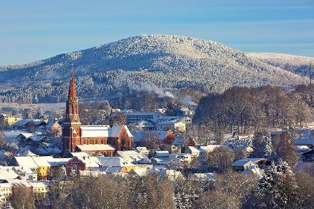 Blick auf Zwiesel im Winter