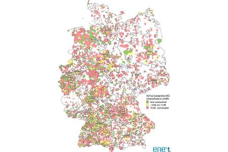 Übersicht Ladestrompreise Deutschlandkarte Übersicht Ladestrompreise Deutschlandkarte