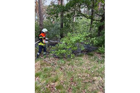 Die Feuerwehr bei den Löscharbeiten Die Feuerwehr bei den Löscharbeiten
