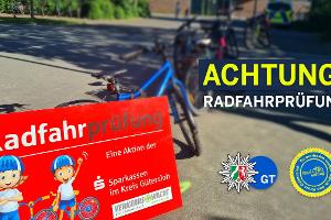 Fahrradprüfung an der Sonnenschule