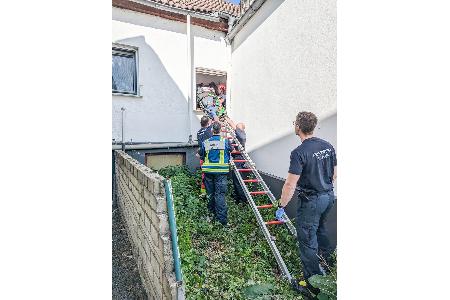 Menschenrettung mittels einer tragbaren Leiter Menschenrettung mittels einer tragbaren Leiter