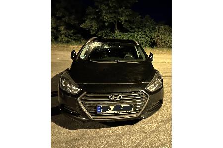 Beschädigte Frontscheibe am Hyundai Beschädigte Frontscheibe am Hyundai