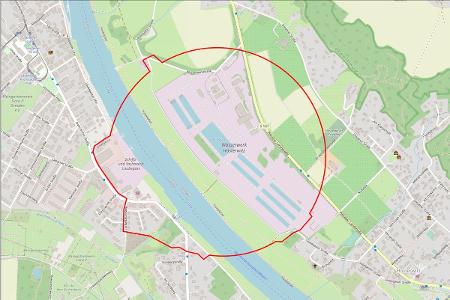 © Feuerwehr Dresden
Evakuierungsbereich von 500m © Feuerwehr Dresden
Evakuierungsbereich von 500m