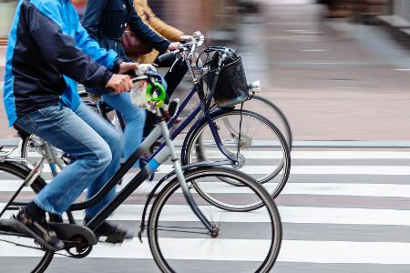 Fahrradfahrer in der Stadt