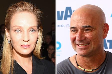 Uma Thurman und Andre Agassi