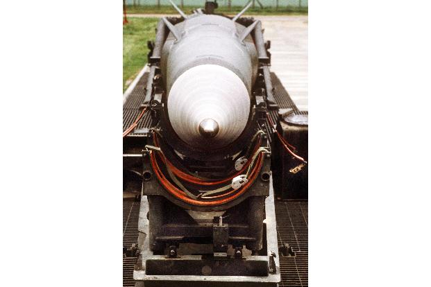 Eine US-Rakete mit einer Atomkopfattrappe. (Archivbild)