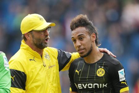 'Der Einzige, der das wirklich gar nicht witzig fand, war Marcel Reif, aber der findet in seinem Leben sowieso nichts mehr witzig.' (Klopp über den Batman-und-Robin-Jubel von Aubameyang und Reus) 'Der Einzige, der das wirklich gar nicht witzig fand, war Marcel Reif, aber der findet in seinem Leben sowieso nichts mehr witzig.' (Klopp über den Batman-und-Robin-Jubel von Aubameyang und Reus)