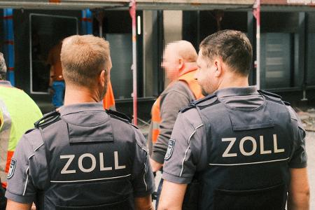 Baustellenkontrolle in Jena, Foto: Zoll Baustellenkontrolle in Jena, Foto: Zoll