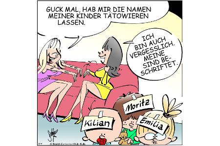 Cartoons zu trendigen Themen