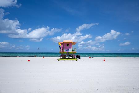 Die Sonne scheint über dem Strand Miami Beach vor dem Spiel von Bayern gegen Boca Juniors.