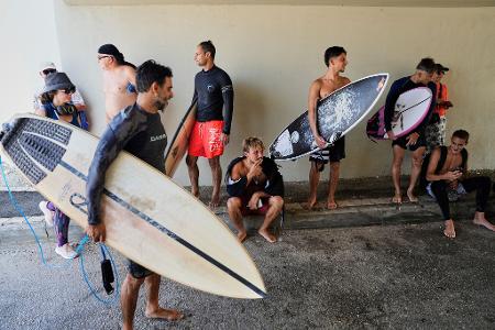Luftalarm am Surfstrand in Israel