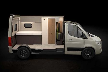 Bürstner Habiton Sprinter (2026) HM 6.0 Querschnitt mit Bad ausgefahren