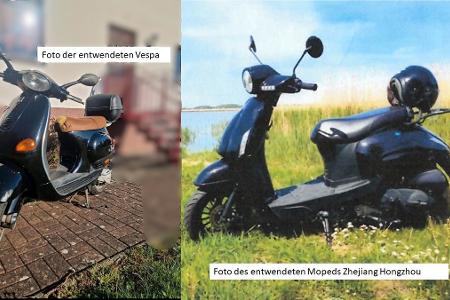Bilder der entwendeten Mopeds Bilder der entwendeten Mopeds