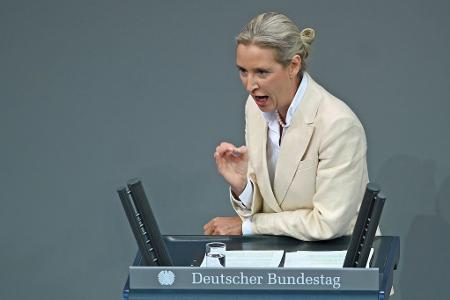 Die Oppositionsführerin Weidel attackiert den Kanzler hart in ihrer Rede