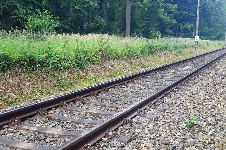 Übersicht_überfahrene Schottersteine auf dem Schienenkopf Übersicht_überfahrene Schottersteine auf dem Schienenkopf