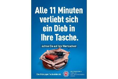 Plakat Taschendiebstähle Polizei Lüneburg
