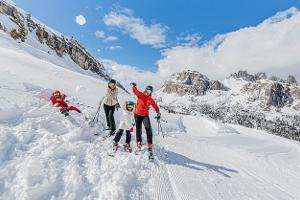 Skifahren, Dolomiti Superski, Familie, Schnee