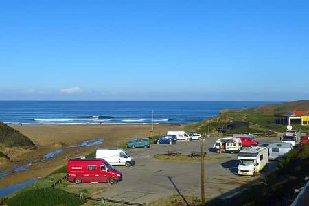 Parkplatz, Meer, Strand