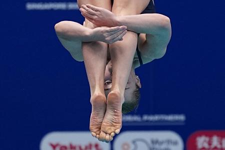 Die Schwedin Nina Janmyr auf dem 1-m-Brett bei der Schwimm-WM in Singapur.
