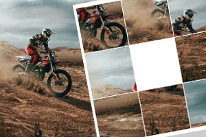 Schiebepuzzle: Motocross-Stunt