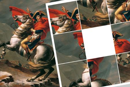 Schiebepuzzle: Napoleon überquert die Alpen