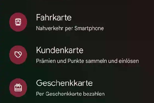 Zur Google Wallet lassen sich diverse Arten von Karten hinzufügen. In Deutschland ist die Integration von Fahrkarten jedoch (noch) nicht möglich.
