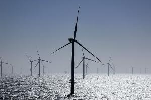 Windräder stehen in einem Windpark in der Nordsee. (Archivbild)