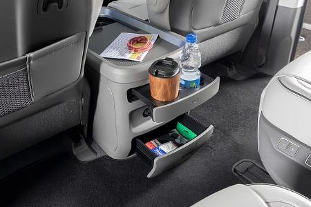 Hyundai Staria, Dauertest-Tagebuch, Mittelkonsole, Ablagen