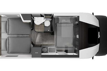 Grundriss nachts, Hubbett