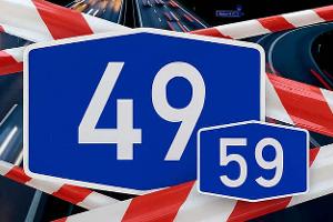 Autobahn A49 und A 59 Sperrung