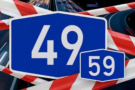 Autobahn A49 und A 59 Sperrung Autobahn A49 und A 59 Sperrung