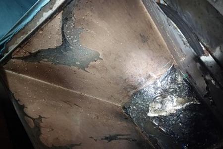 Feuer im Mülleimer im Bahnhof Niebüll.
Foto Bundespolizei