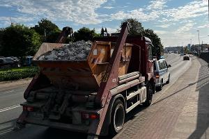 Ungesicherte Muldenladung