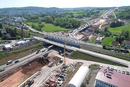 Autobahn A8 Enztalquerung Baustelle