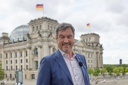 Markus Söder (CSU), Bundesvorsitzender, beim ARD-Sommerinterview vor einem Jahr. Markus Söder (CSU), Bundesvorsitzender, beim ARD-Sommerinterview vor einem Jahr.